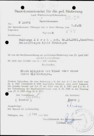 Lörch, Walburga