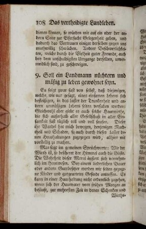9. Soll ein Landmann nüchtern und mäßig zu leben gewohnet seyn.