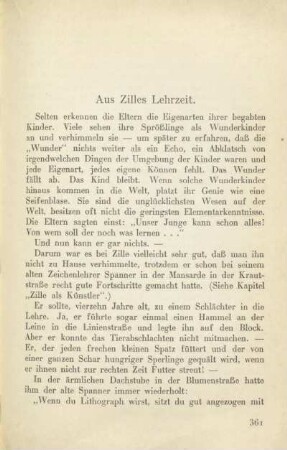 Aus Zilles Lehrzeit