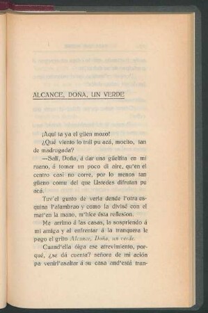 Alcance, doña. un verde