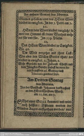 Am Dritten Sontag des Advents