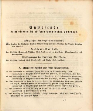 Verhandlungen des Provinzial-Landtags des Herzogthums Schlesien, der Grafschaft Glatz und des Markgraftums Oberlausitz preußischen Anteils, 4. 1833