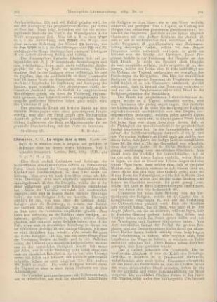 303-306 [Rezension] Chavannes, C. G., La religion dans la Bible