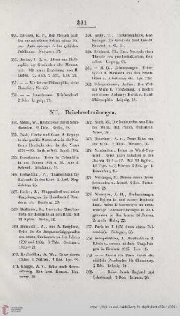 XII. Reisebeschreibungen