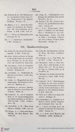 XII. Reisebeschreibungen
