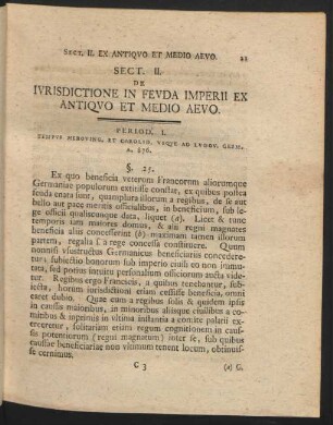 Sect. II. Iurisdictione In Feuda Imperii Ex Antiquo Et Medio Aevo