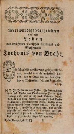 Nachrichten, welche das Leben des berühmten dänischen Sternsehers Tycho von Brahes betreffen, 2