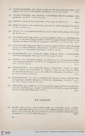 VI. Silber (Nr. 584 - 666)