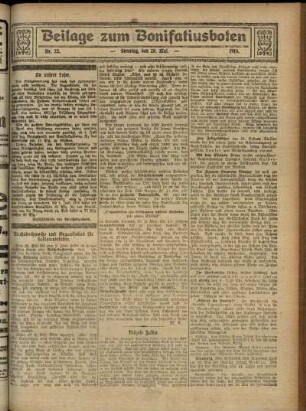 Zweite Ausgabe vom Sonntag, den 28. Mai 1916.