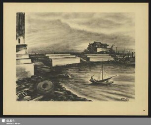 Wuhan: los diques des Yang Tse Kiang, cerca del puente