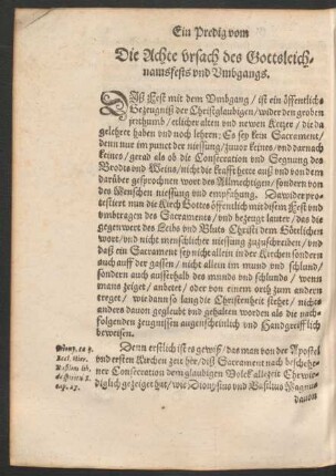 Die Achte ursach des Gottsleichnamfests und Umbgangs.