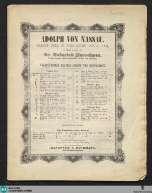 Adolph von Nassau : grosse Oper in vier Acten