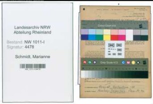 Entnazifizierung Marianne Schmidt , geb. 30.06.1913 (Opernsaengerin)