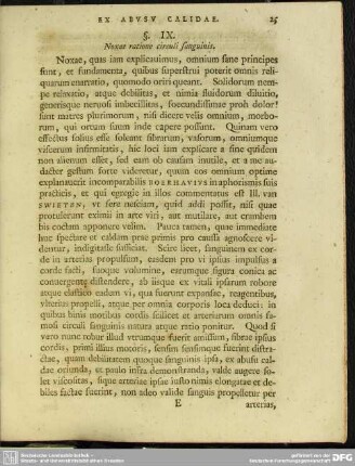 §. IX. Noxae ratione circuli sanguinis