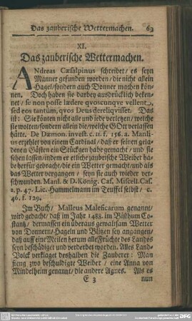 XI. Das zauberische Wettermachen