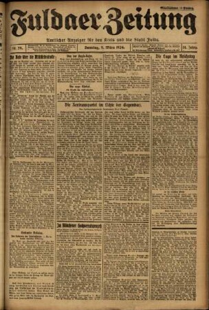 Erste Ausgabe vom Sonntag, den 09. März 1924.