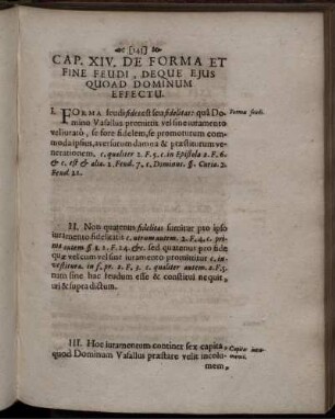 Cap. XIV. De Forma Et Fine Feudi, Deque Eius Quoad Dominum Effectu