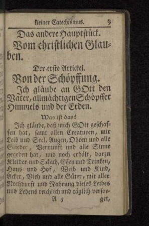 Das andere Hauptstück. Vom christlichen Glauben.
