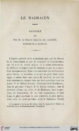 Sér. 2: Le Madracen : Rapport
