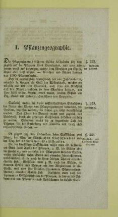 I. Pflanzengeographie