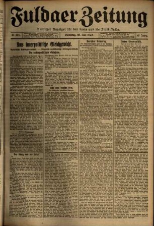 Ausgabe vom Dienstag, den 18. Juli 1922.