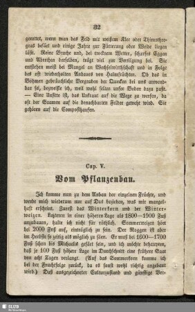 Cap. V. Vom Pflanzenbau