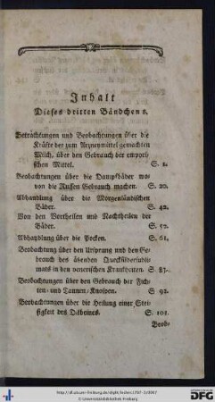 Inhalt dieses dritten Bändchens.