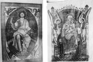 Psalter — Thronende Madonna, gerahmt von zwei Engeln