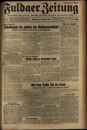 Ausgabe vom Mittwoch, den 14. April 1937.