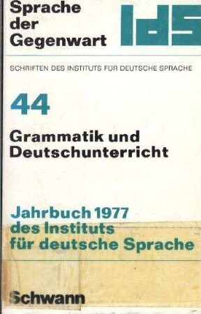 Grammatik in Lehrbüchern für Deutsch als Muttersprache