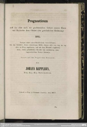 Prognosticum in annum 1605
