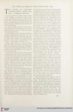 Vol. 49 (1913) = No. 196: The dating of Japanese colour-prints from 1842