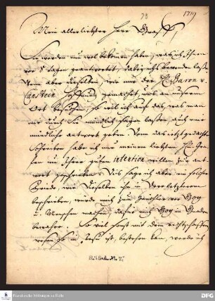 Brief von August Hermann Francke an Nikolaus Ludwig von Zinzendorf .
