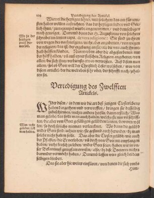 Vertedigung des Zwelfften Artickels.