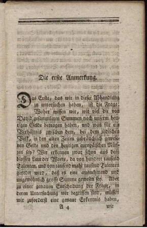 Die erste Anmerkung - Die zehnte Anmerkung