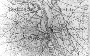 Krauschwitz-Klein Priebus. Auschnitt aus: Karte, 1:100.000