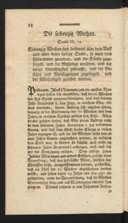Die siebenzig Wochen.