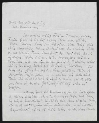Brief von Arnulf Ansorge an Margarete Hauptmann