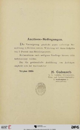 Auctions-Bedingungen