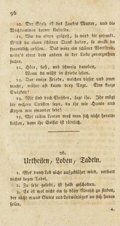 26. Urtheilen, Loben, Tadeln
