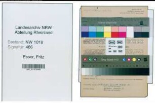 Entnazifizierung Fritz Esser , geb. 18.04.1900 (Arbeiter)