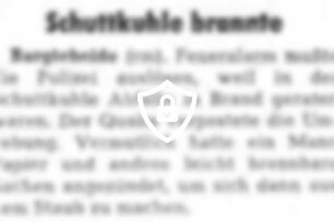 Schuttkuhle brannte