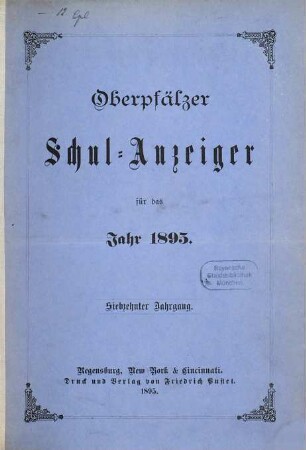 Oberpfälzer Schul-Anzeiger. 17. 1895
