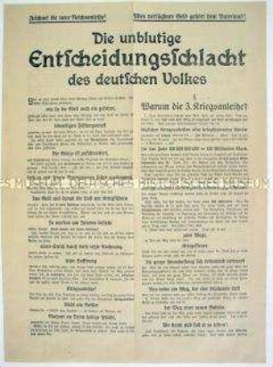 Sonderdruck mit Aufruf und Erläuterungen zur 3. Kriegsanleihe