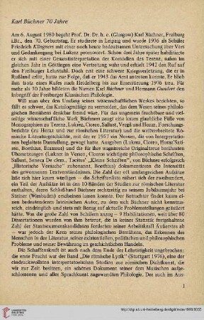 23: Karl Büchner 70 Jahre