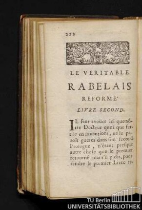 Le Veritable Rabelais Reforme Livre Second.