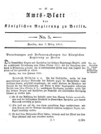 No 8, 7. März 1821