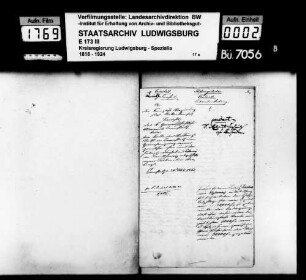 Stiftungssachen: Kontrakte, Oberamt Cannstatt