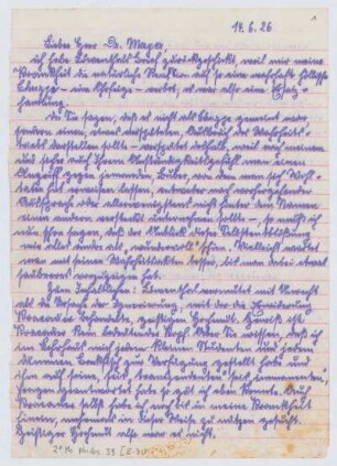 Brief von Franz Rosenzweig an Eugen Mayer
