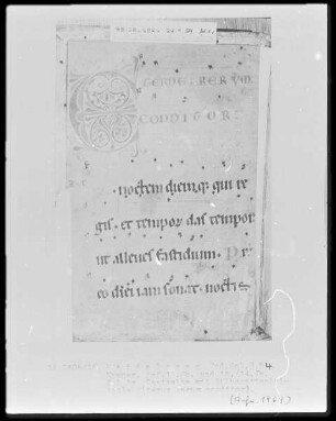 Hymnar — Initiale E(terne rerum conditor), Folio 1verso